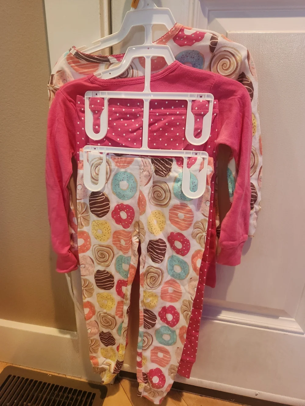Girls Pink Donut Print Pajama Set